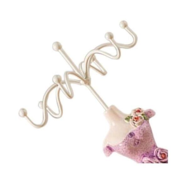 Rotating Jewelry Rack In Long Ruffled Dress - Picture 3 of 5